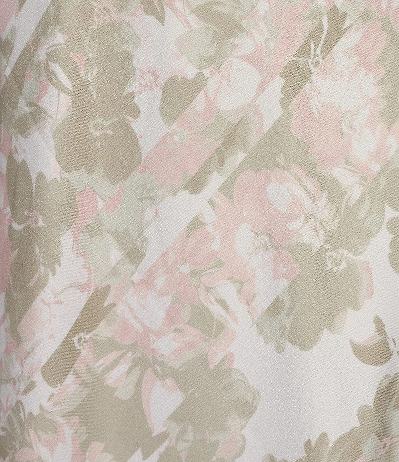 Calvin Klein V-Neck Flutter Sleeve Floral Midi Dress