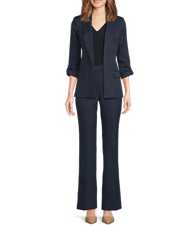 Calvin Klein V-Neck Ruched Shoulder Flutter Sleeve Blouse