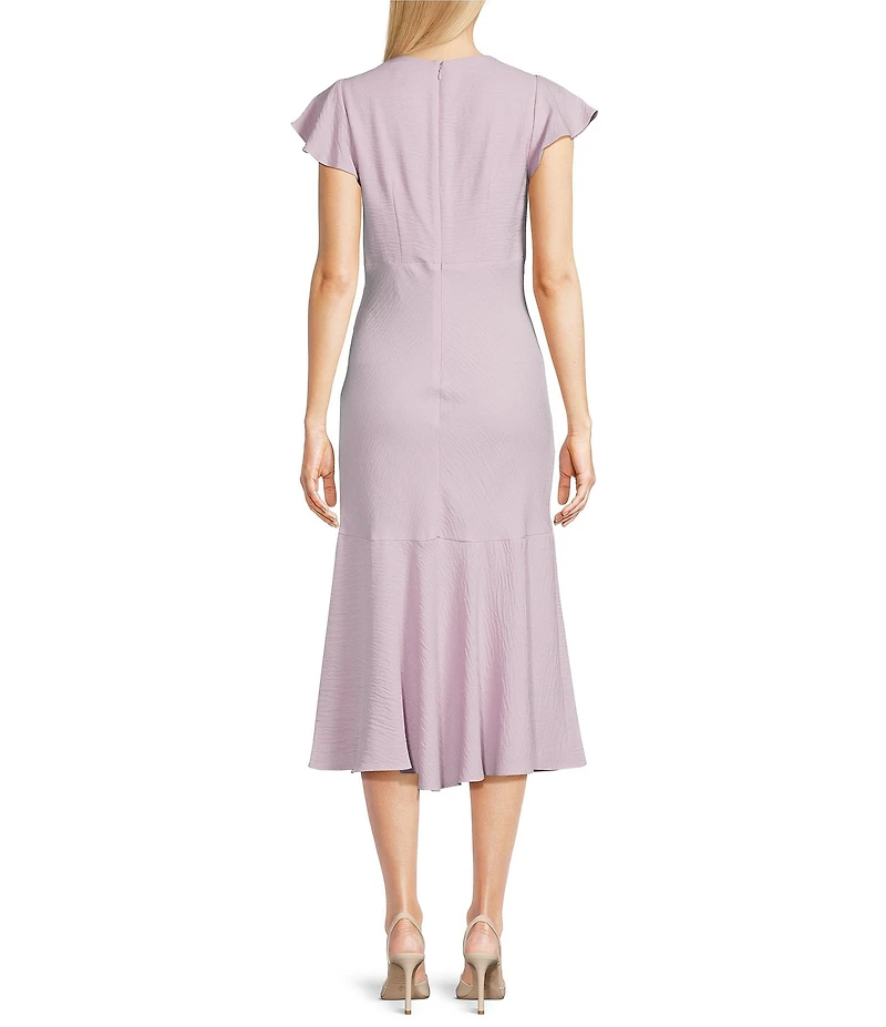 Calvin Klein V-Neck Short Sleeve Midi Dress