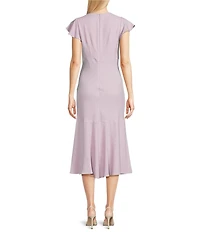 Calvin Klein V-Neck Short Sleeve Midi Dress