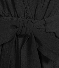 Calvin Klein V Neck Short Sleeve Tiered Midi Dress