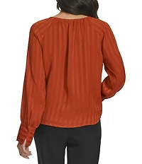 Calvin Klein V Neckline Long Sleeve Blouse