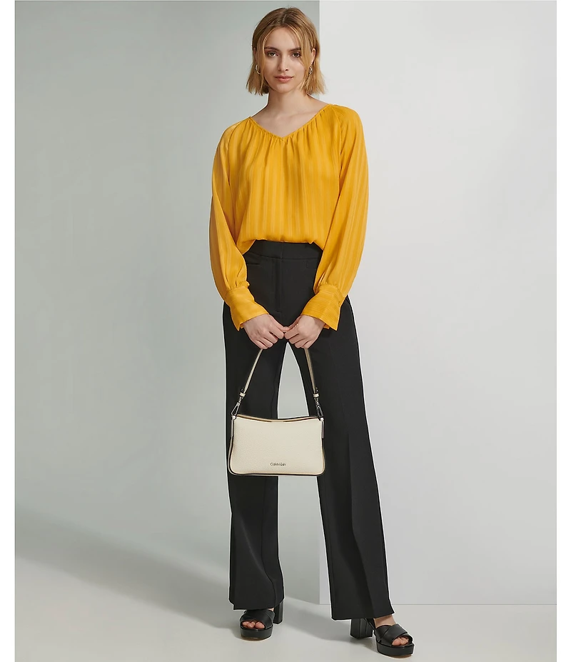 Calvin Klein V Neckline Long Sleeve Blouse