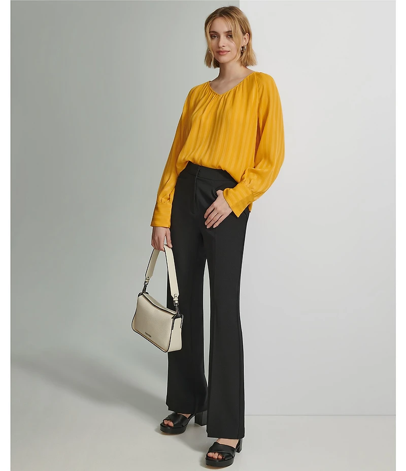 Calvin Klein V Neckline Long Sleeve Blouse