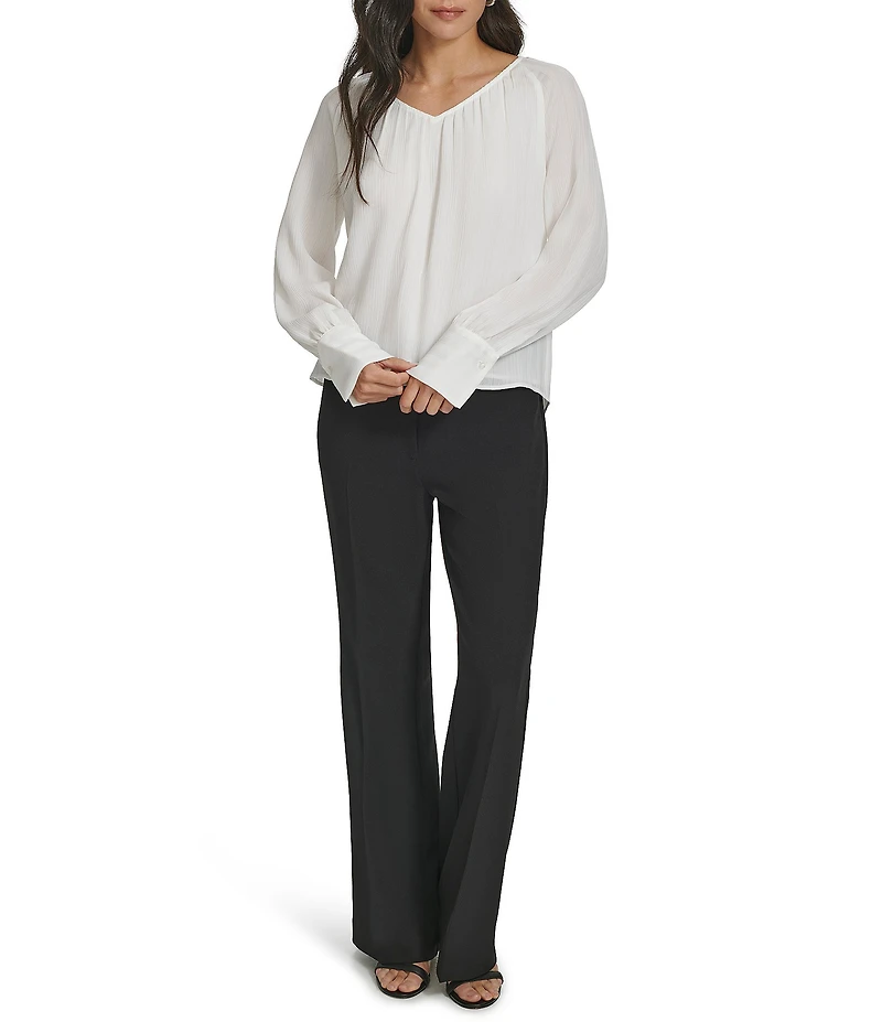 Calvin Klein V Neckline Long Sleeve Blouse