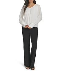 Calvin Klein V Neckline Long Sleeve Blouse