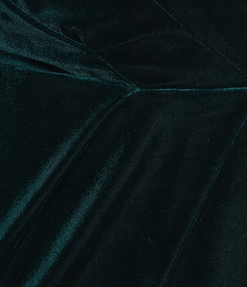 Calvin Klein Velvet Long Sleeve V-Neck Faux Wrap Dress