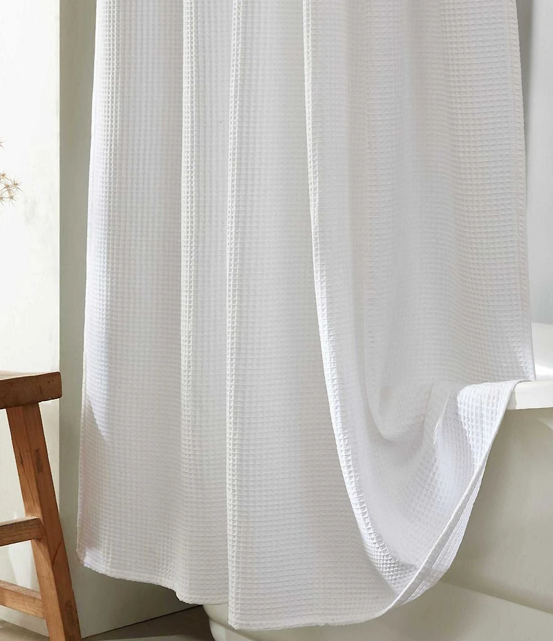 Calvin Klein Waffle Solid Textured Shower Curtain