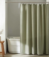 Calvin Klein Waffle Solid Textured Shower Curtain