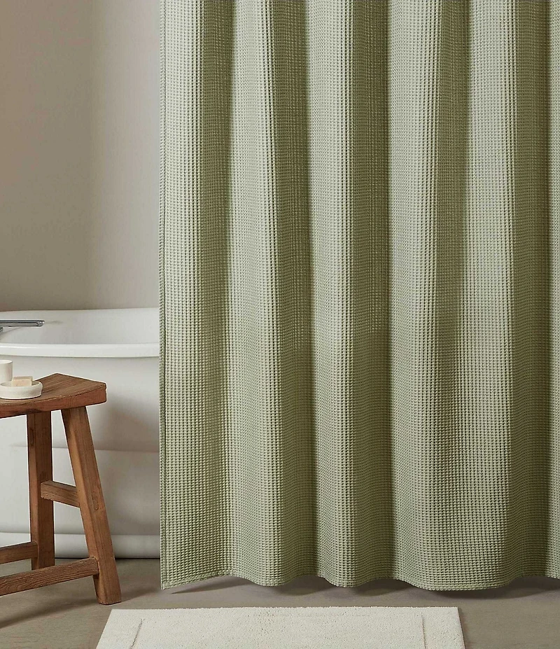 Calvin Klein Waffle Solid Textured Shower Curtain