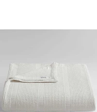 Calvin Klein Waffle Stripe Cotton Bed Blanket