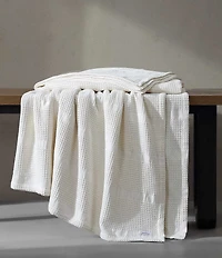 Calvin Klein Waffle Stripe Cotton Bed Blanket