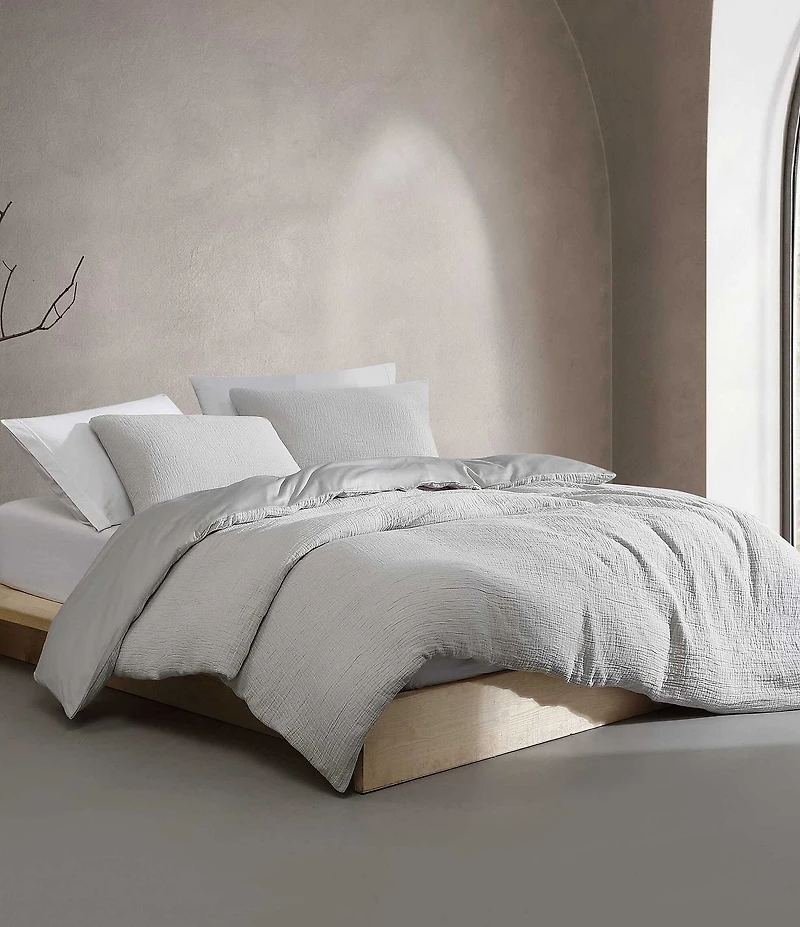 Calvin Klein Washed Texture Cotton Jacquard Duvet Cover Mini Set
