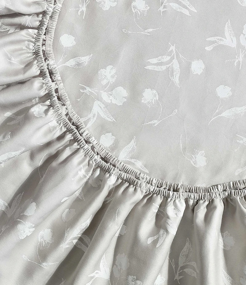 Calvin Klein White Flowers 300-Thread Count Sateen Sheet Set