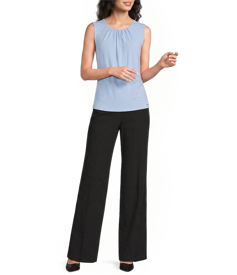 Calvin Klein Whitney Crepe De Chine Wide Leg Pants