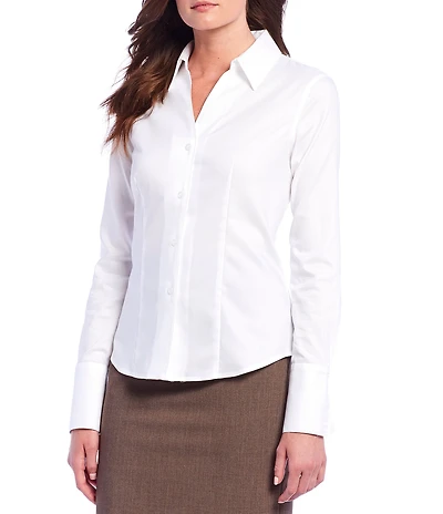 Calvin Klein Wrinkle-Free Pinpoint Oxford Blouse