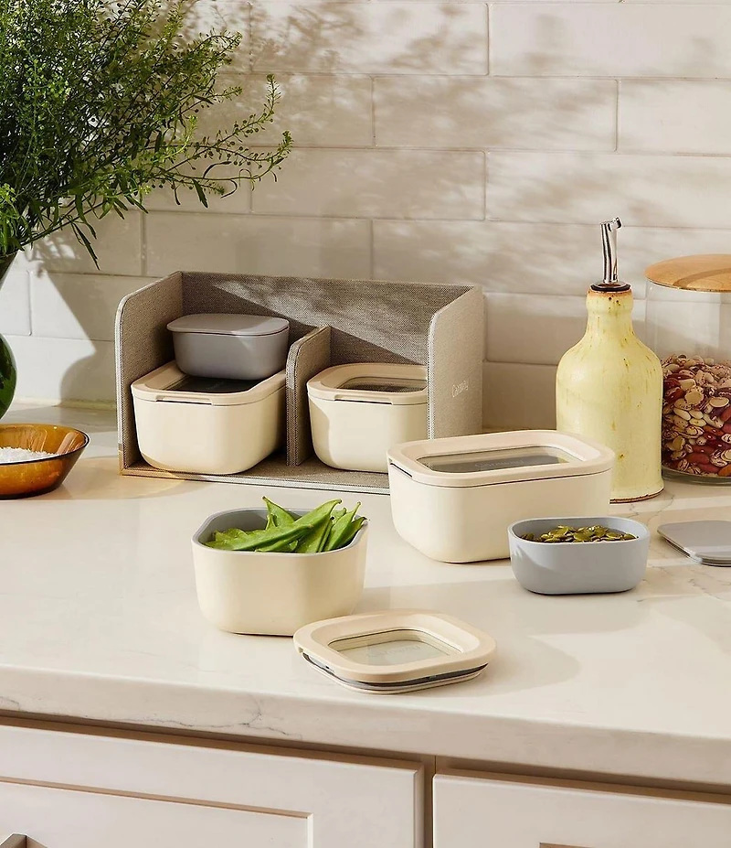 Caraway Mini Ceramic-Coated Glass Food Storage Set