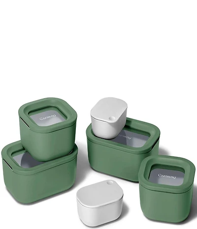Caraway Mini Ceramic-Coated Glass Food Storage Set