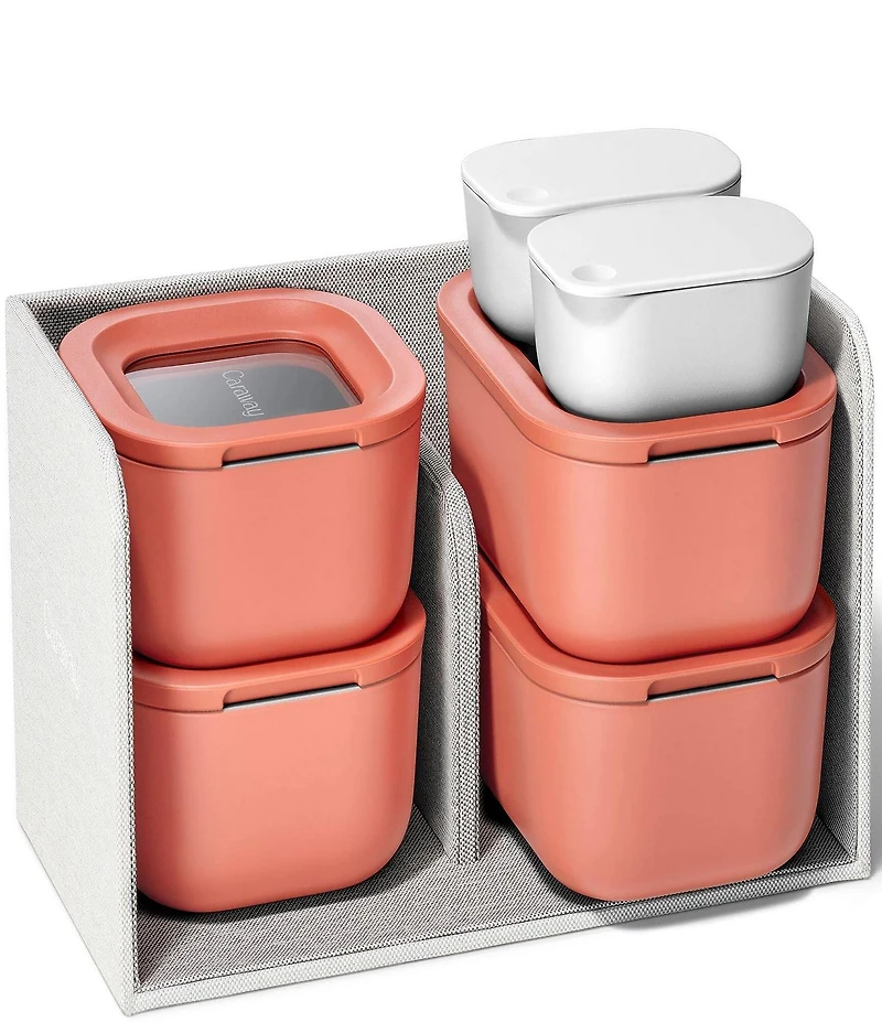 Caraway Mini Ceramic-Coated Glass Food Storage Set