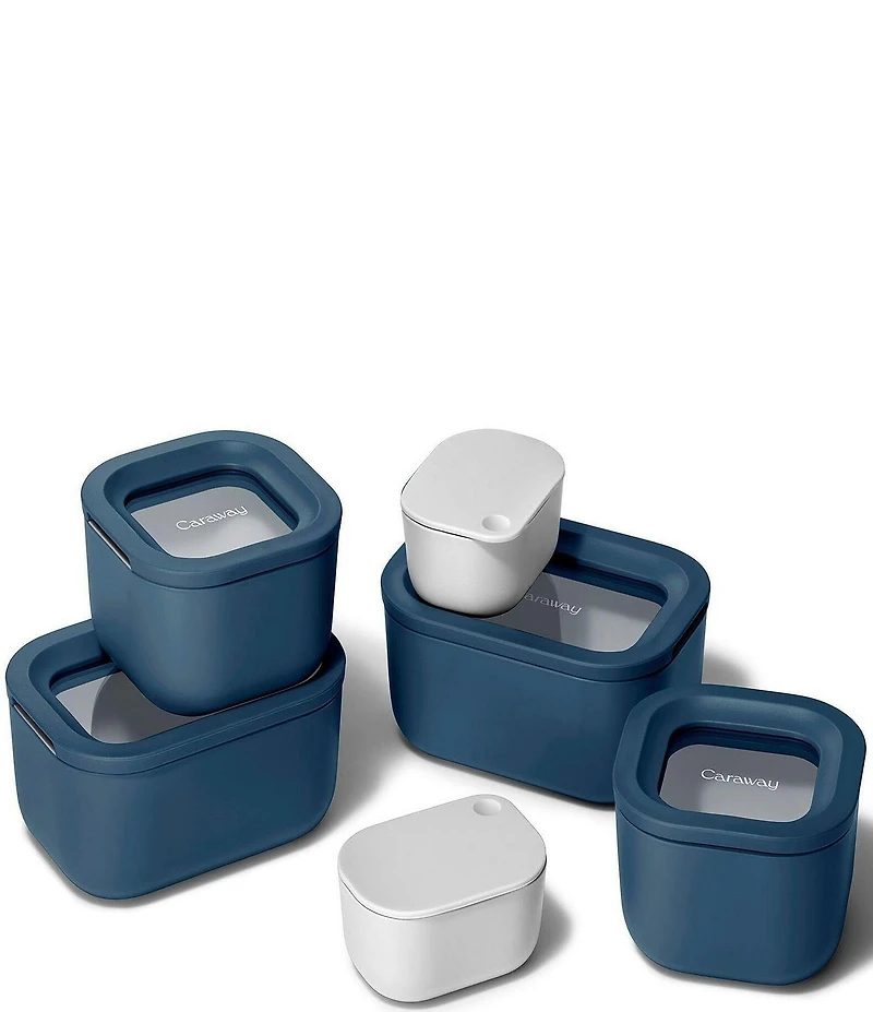 Caraway Mini Ceramic-Coated Glass Food Storage Set