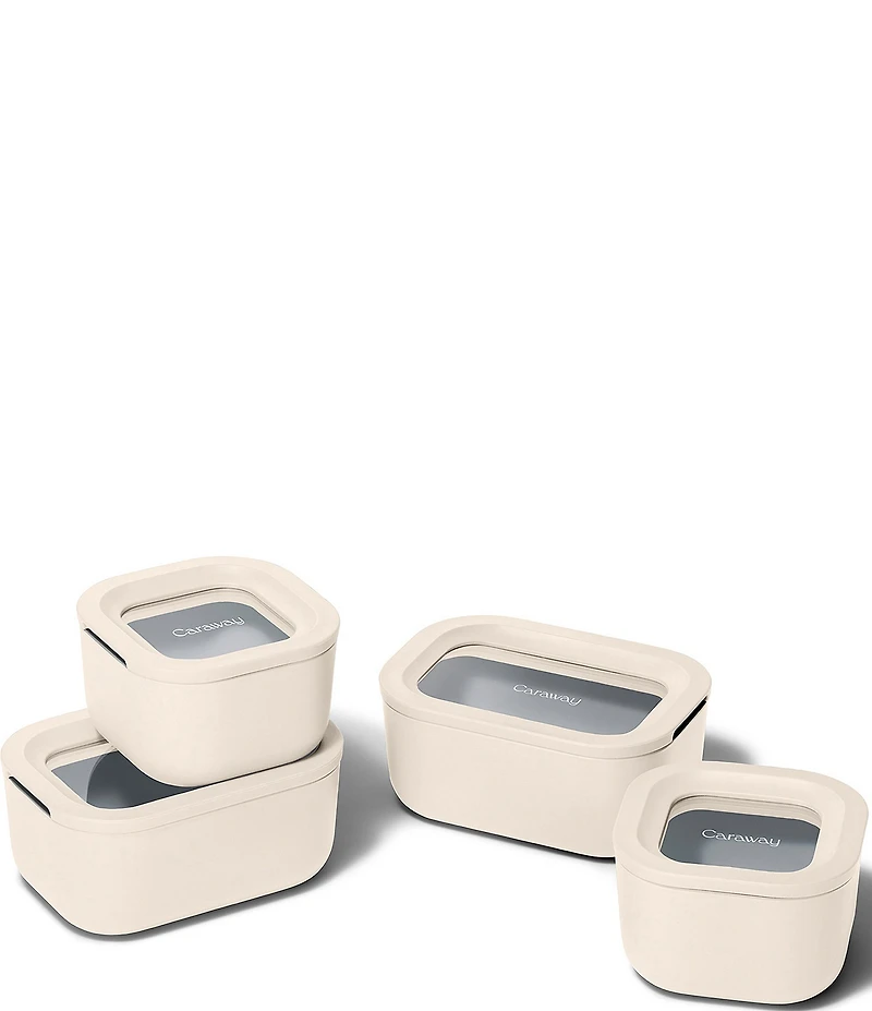 Caraway Mini Ceramic-Coated Glass Food Storage Set