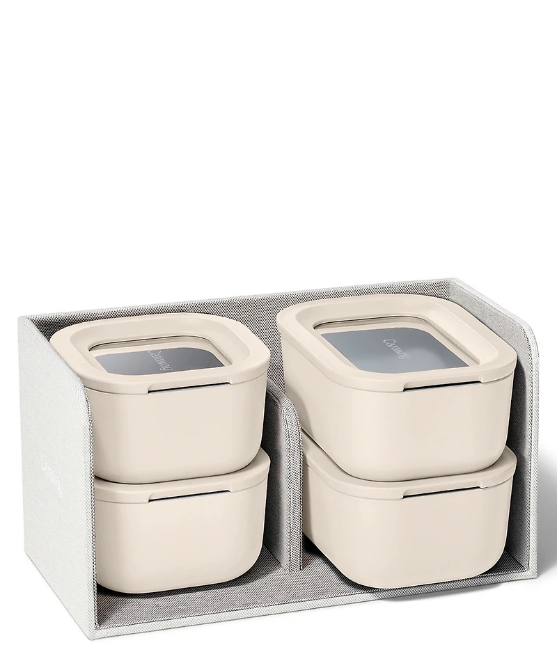Caraway Mini Ceramic-Coated Glass Food Storage Set