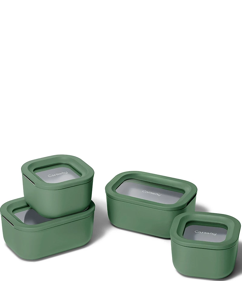 Caraway Mini Ceramic-Coated Glass Food Storage Set
