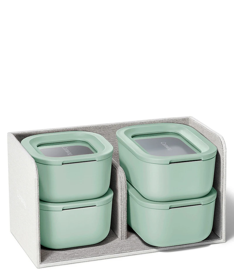 Caraway Mini Ceramic-Coated Glass Food Storage Set