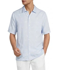 Caribbean Allover Embroidery Short Sleeve Woven Shirt