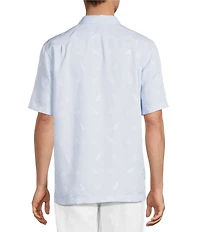 Caribbean Allover Embroidery Short Sleeve Woven Shirt