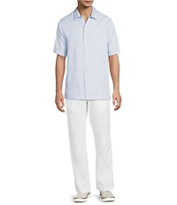 Caribbean Allover Embroidery Short Sleeve Woven Shirt