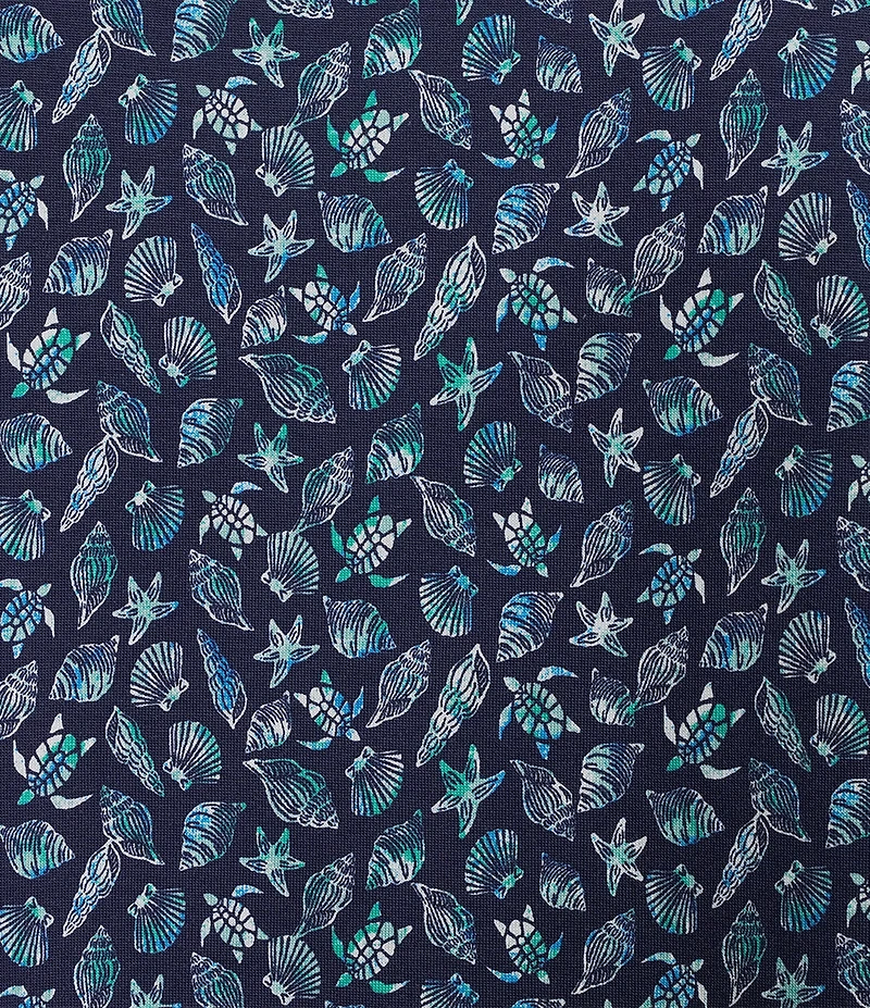 Caribbean Aquatic Print Short Sleeve Woven Coatfront Shirt