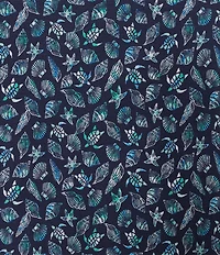 Caribbean Aquatic Print Short Sleeve Woven Coatfront Shirt