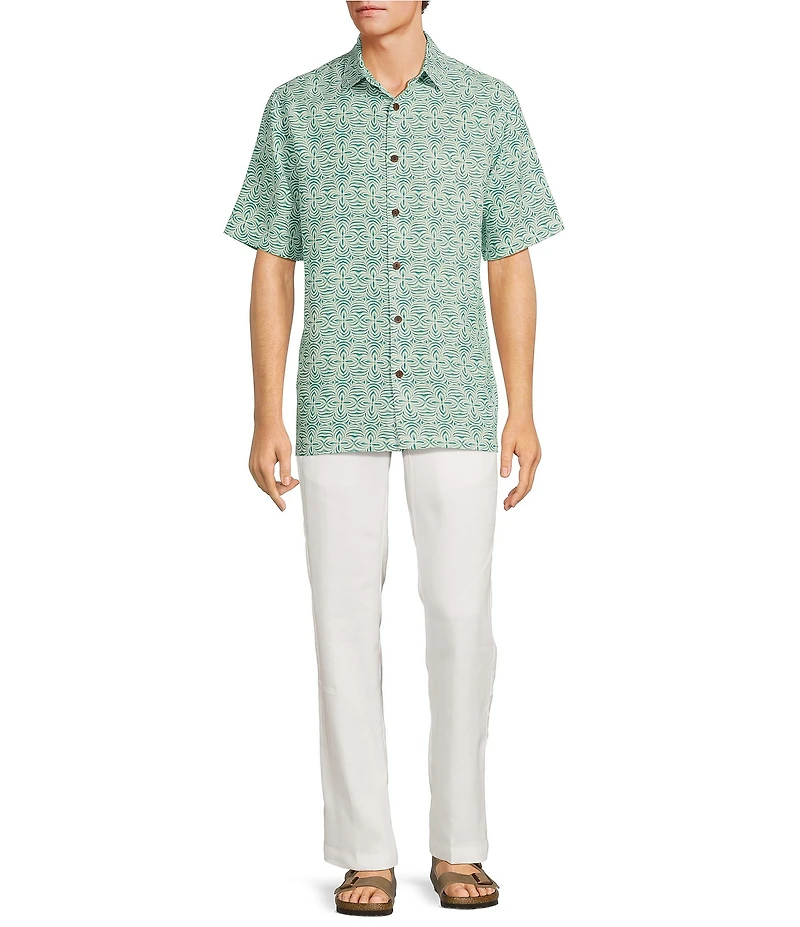 Caribbean Batik Print Short Sleeve Woven Shirt