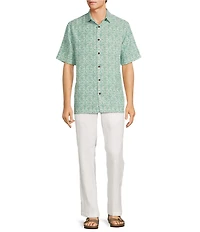 Caribbean Batik Print Short Sleeve Woven Shirt