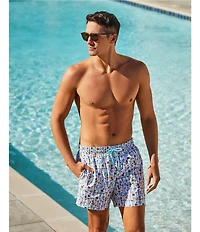 Caribbean Beach Drinks 6#double; Inseam Cabana Swim Trunks