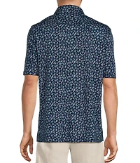 Caribbean Big & Tall Aquatic Print Short Sleeve Woven Shirt
