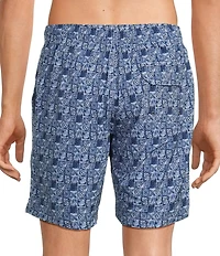 Caribbean Big & Tall Batik Geo 8#double; Inseam Swim Trunks