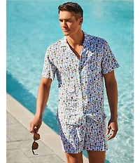 Caribbean Big & Tall Beach Drinks Cabana Woven Top