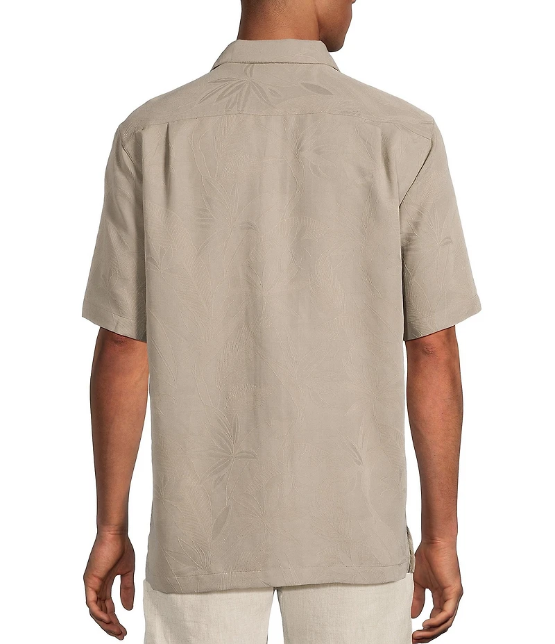 Caribbean Big & Tall Bird of Paradise Textured Short Sleeve Woven Shirt