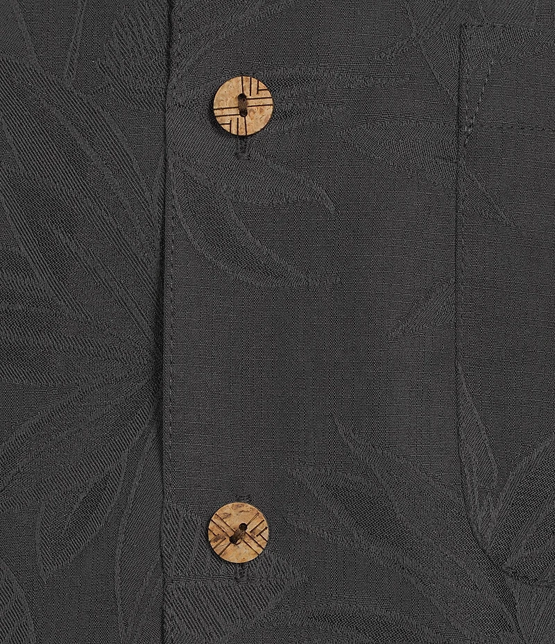 Caribbean Big & Tall Bird of Paradise Textured Short Sleeve Woven Shirt