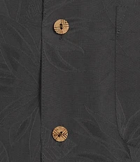 Caribbean Big & Tall Bird of Paradise Textured Short Sleeve Woven Shirt