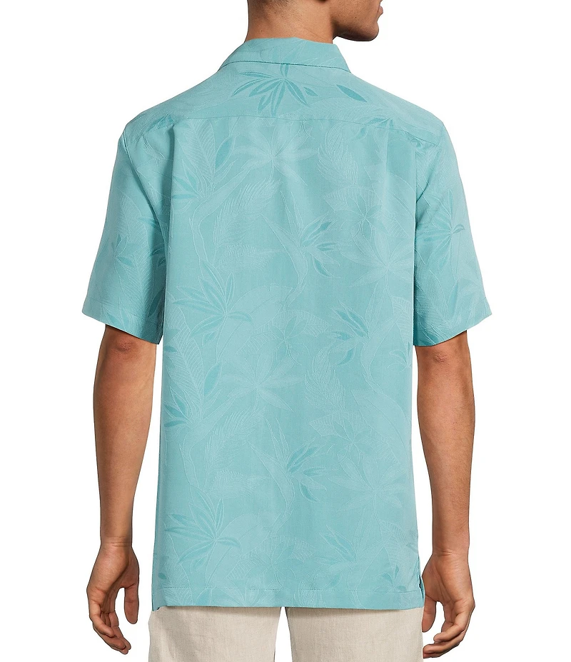 Caribbean Big & Tall Bird of Paradise Textured Short Sleeve Woven Shirt