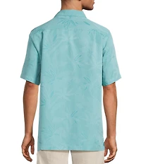 Caribbean Big & Tall Bird of Paradise Textured Short Sleeve Woven Shirt