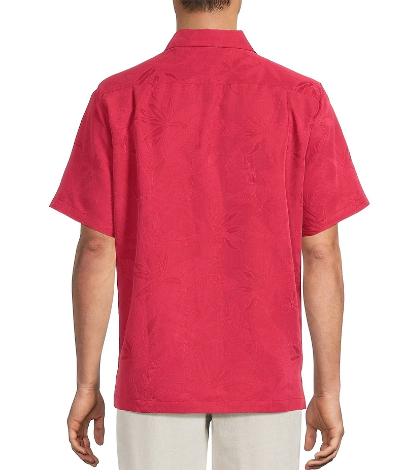 Caribbean Big & Tall Bird of Paradise Textured Short Sleeve Woven Shirt