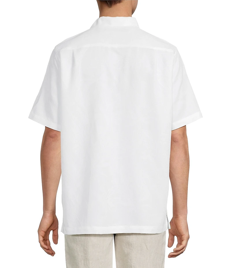 Caribbean Big & Tall Bird of Paradise Textured Short Sleeve Woven Shirt