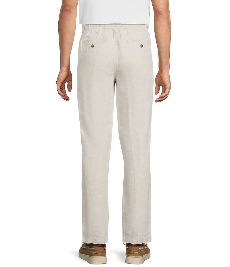Caribbean Big & Tall Coastal Linen Flat Front Pants