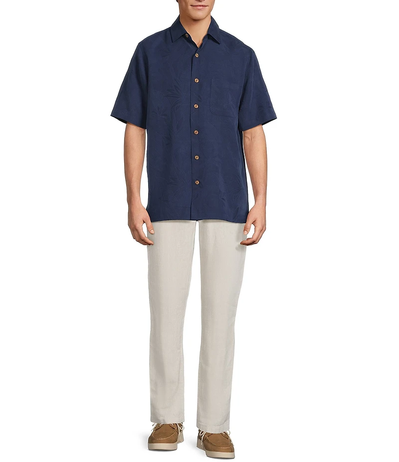 Caribbean Big & Tall Coastal Linen Flat Front Pants