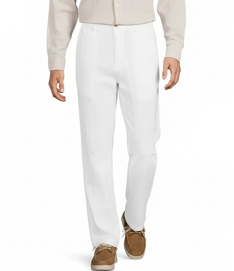 Caribbean Big & Tall Coastal Linen Flat Front Pants