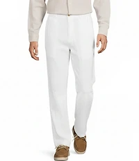 Caribbean Big & Tall Coastal Linen Flat Front Pants